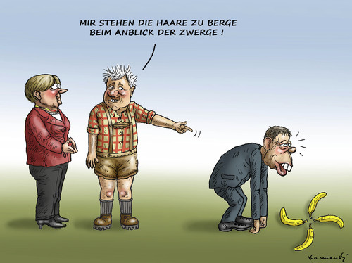 Cartoon: Union und die AfD Zwerge (medium) by marian kamensky tagged landtagswahlen,in,sachsen,thüringen,brandenburg,afd,npd,cdu,csu,landtagswahlen,in,sachsen,thüringen,brandenburg,afd,npd,cdu,csu