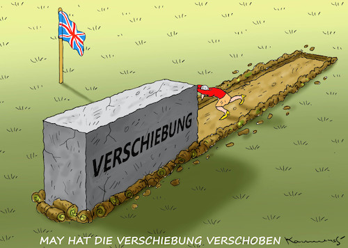 Cartoon: VERSCHOBEN HEIßT AUFGEHOBEN (medium) by marian kamensky tagged brexit,theresa,may,england,eu,schottland,weicher,wahlen,boris,johnson,nigel,farage,referendum,no,deal,brexit,theresa,may,england,eu,schottland,weicher,wahlen,boris,johnson,nigel,farage,referendum,no,deal