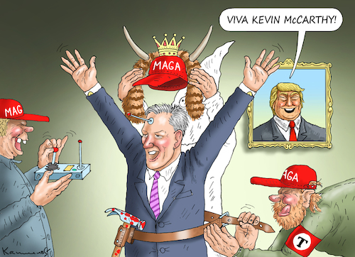 VIVA KEVIN McCARTHY! By marian kamensky | Politics Cartoon | TOONPOOL