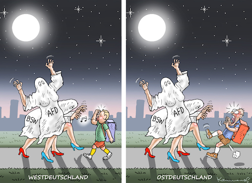 Cartoon: VOLKSVERHETZERPARADIES (medium) by marian kamensky tagged sahra,wagenknecht,bsw,alice,weidel,afd,sahra,wagenknecht,bsw,alice,weidel,afd