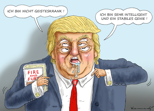 Cartoon: VOLLGESUNDER TROTTEL TRUMP (medium) by marian kamensky tagged obama,trump,präsidentenwahlen,usa,baba,vanga,republikaner,inauguration,demokraten,us,steuer,reform,weihnachten,fire,and,fury,steve,bannon,wikileaks,faschismus,obama,trump,präsidentenwahlen,usa,baba,vanga,republikaner,inauguration,demokraten,us,steuer,reform,weihnachten,fire,and,fury,steve,bannon,wikileaks,faschismus