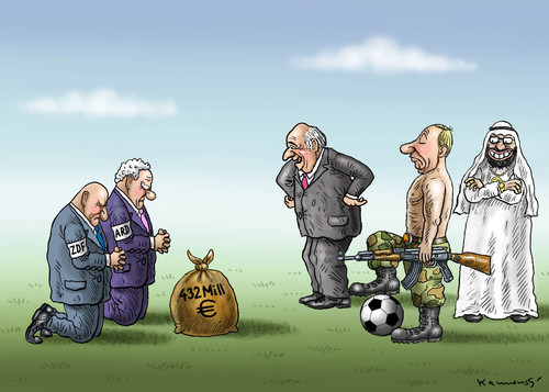 Cartoon: VOR DER WM (medium) by marian kamensky tagged fifa,wm,brasilien,katar,korruption,fussball,sepp,blatter,papst,franziskus,fifa,wm,brasilien,katar,korruption,fussball,sepp,blatter,papst,franziskus