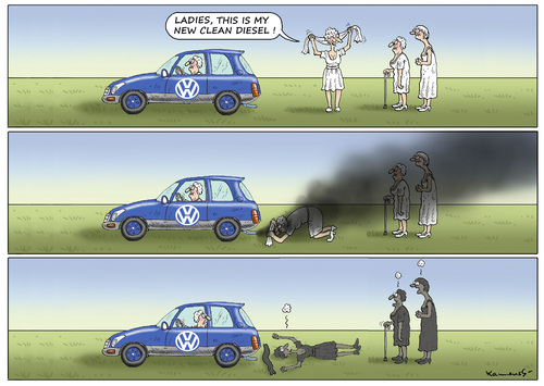 Cartoon: VW Werbung (medium) by marian kamensky tagged piech,und,winterkorn,vw,vorstand,clean,diesel,abgasmanipulation,piech,und,winterkorn,vw,vorstand,clean,diesel,abgasmanipulation