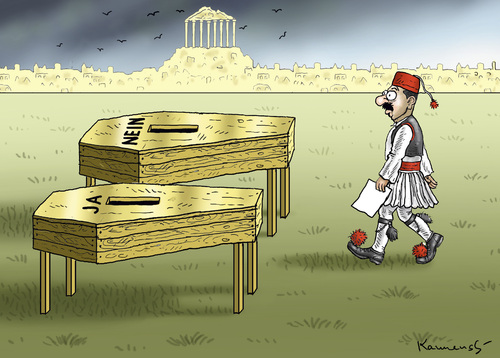 Cartoon: WAHL DER QUAL (medium) by marian kamensky tagged eu,rettungsschirm,griechenland,tsipras,alexis,griechowestern,rederendum,alexis,tsipras,griechenland,rettungsschirm,eu,rederendum,griechowestern