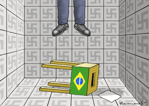 Cartoon: Wahlen in Brasilien (medium) by marian kamensky tagged jair,bolsonaro,brasilien,präsidentenwahl,faschismus,nationalisms,rechtsradikal,rassistisch,jair,bolsonaro,brasilien,präsidentenwahl,faschismus,nationalisms,rechtsradikal,rassistisch