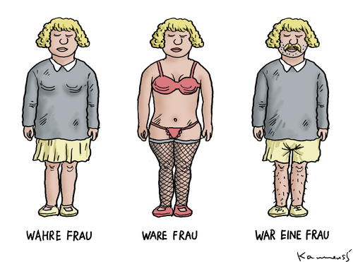 Cartoon: Wahre Ware Wahrheit (medium) by marian kamensky tagged frauen,mönner,ware,frau,liebe,ansstand,frauen,männer,liebe,ansstand