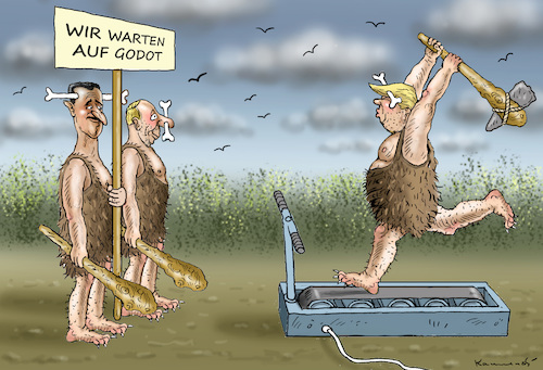 Cartoon: WAITING FOR GODOT (medium) by marian kamensky tagged assad,putin,ost,ghouta,syrien,trump,assad,putin,ost,ghouta,syrien,trump