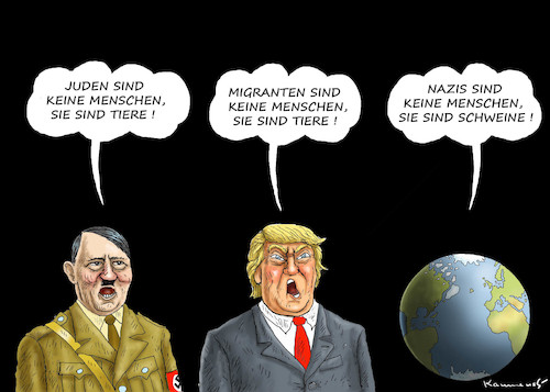 Cartoon: WENN NAZI TRUMP REDET (medium) by marian kamensky tagged obama,trump,präsidentenwahlen,usa,baba,vanga,republikaner,inauguration,demokraten,wikileaks,faschismus,obama,trump,präsidentenwahlen,usa,baba,vanga,republikaner,inauguration,demokraten,wikileaks,faschismus