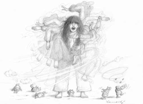 Cartoon: Loreen Wirbelsturm von Baku (medium) by marian kamensky tagged loreen,contest,song,eurovision