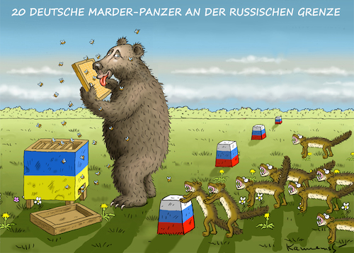 Cartoon: ZÄHNE FLETSCHEN (medium) by marian kamensky tagged marder,panzer,russische,grenze,litauen,nato,marder,panzer,russische,grenze,litauen,nato