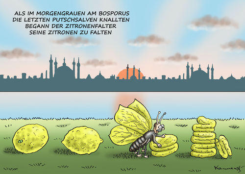 Cartoon: ZITRONENFALTER ERDI (medium) by marian kamensky tagged putsch,in,der,türkei,gescheitert,putsch,in,der,türkei,gescheitert