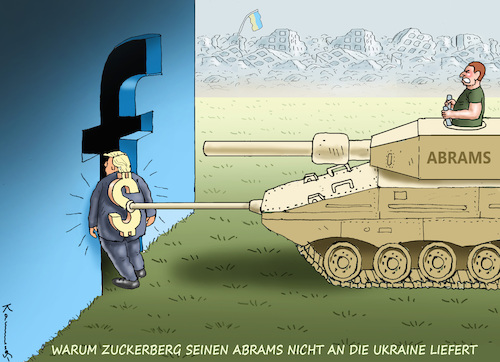 Cartoon: ZUCKERBERG AN DER DOLLAR-FRONT (medium) by marian kamensky tagged flucht,aus,cherson,putin,energieterror,weihnachtsgenozid,in,der,ukraine,abrams,zuckerberg,trump,facebook,leopard,flucht,aus,cherson,putin,energieterror,weihnachtsgenozid,in,der,ukraine,abrams,zuckerberg,trump,facebook,leopard