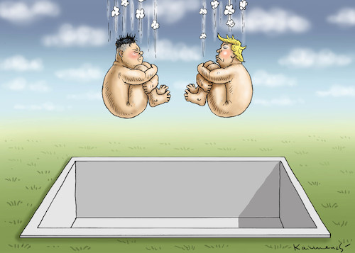 Cartoon: ZWEI DICKE ARSCHBOMBEN (medium) by marian kamensky tagged obama,trump,präsidentenwahlen,usa,baba,vanga,republikaner,inauguration,demokraten,kim,jong,un,wikileaks,faschismus,obama,trump,präsidentenwahlen,usa,baba,vanga,republikaner,inauguration,demokraten,kim,jong,un,wikileaks,faschismus