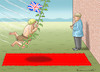 Cartoon: TARZAN BORIS IN BERLIN (small) by marian kamensky tagged brexit,theresa,may,england,eu,schottland,weicher,wahlen,boris,johnson,nigel,farage,ostern,seidenstrasse,xi,jinping,referendum,trump,monsanto,bayer,glyphosa,strafzölle,el,paso,merkel