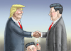 Cartoon: TRUMP TRIFFT CHINESEN (small) by marian kamensky tagged trump trifft bald xi jinping florida china usa