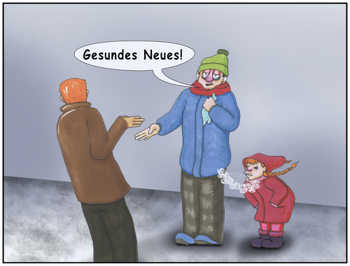 Cartoon: Gesundes Neues! (medium) by SoRei tagged neujahrswünsche,gesundes,neues,gesundheit,niesen,händeschütteln,anstecken,infekt,ifektion,erkältung,grippe,grippaler,rotznase,taschentuch,gebräuche,neujahrswünsche,gesundes,neues,gesundheit,niesen,händeschütteln,anstecken,infekt,infektion,erkältung,grippe,grippaler,rotznase,taschentuch,gebräuche