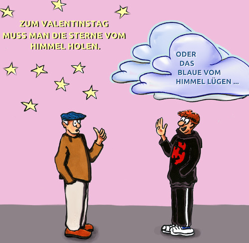 Cartoon: Valentinstag (medium) by SoRei tagged sterne,himmel,liebe,luftschloss,lob,lügen,flunkern,mogeln,täuschen,generationen,methodik,sterne,himmel,liebe,luftschloss,lob,lügen,flunkern,mogeln,täuschen,generationen,methodik