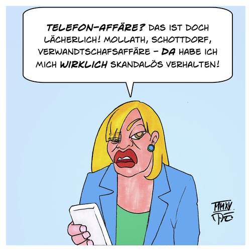 Cartoon: Beate Merk Telefonskandal (medium) by Timo Essner tagged beate,merk,csu,bayern,gustl,mollath,verwandtschaft,verwandtschaftsaffäre,beschäftigungsaffäre,telefonskandal,schottdorf,affäre,skandal,einflussnahme,poltik,politiker,politikerin,ministerium,justiz,beate,merk,csu,bayern,gustl,mollath,verwandtschaft,verwandtschaftsaffäre,beschäftigungsaffäre,telefonskandal,schottdorf,affäre,skandal,einflussnahme,poltik,politiker,politikerin,ministerium,justiz