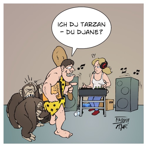 Cartoon: DJ Tarzan DJane (medium) by Timo Essner tagged dj,djane,geschlecht,geschlechter,geschlechtsfreie,abkürzung,gernder,gendern,männer,fraue,sexualität,beruf,hobby,musik,musiker,platten,auflegen,cartoon,timo,essner,dj,djane,geschlecht,geschlechter,geschlechtsfreie,abkürzung,gernder,gendern,männer,fraue,sexualität,beruf,hobby,musik,musiker,platten,auflegen,cartoon,timo,essner