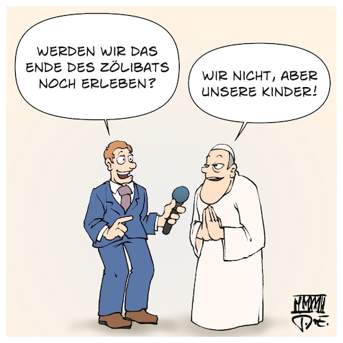 Cartoon: Ende des Zölibats (medium) by Timo Essner tagged katholische,kirche,papst,franziskus,katholizismus,vatikan,traditionen,zölibat,kindesmissbrauch,sexuelle,übergriffe,gewalt,frauen,geheime,familien,heimliche,kinder,der,sünde,priesterkinder,cartoon,timo,essner,katholische,kirche,papst,franziskus,katholizismus,vatikan,traditionen,zölibat,kindesmissbrauch,sexuelle,übergriffe,gewalt,frauen,geheime,familien,heimliche,kinder,der,sünde,priesterkinder,cartoon,timo,essner