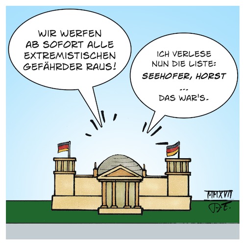 Extremistische Gefährder By Timo Essner | Politics Cartoon | TOONPOOL