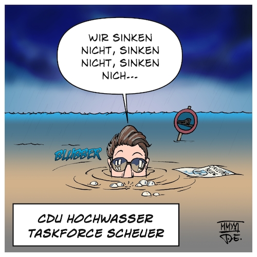 Cartoon: Hochwasser Taskforce Scheuer (medium) by Timo Essner tagged hochwasser,hochwasserkatastrophe,nrw,rheinland,pfalz,laschet,cdu,csu,scheuer,taskforce,starkregen,extremwetter,klimawandel,klimakatastrophe,klimakrise,klimaschutz,umweltschutz,cartoon,timo,essner,hochwasser,hochwasserkatastrophe,nrw,rheinland,pfalz,laschet,cdu,csu,scheuer,taskforce,starkregen,extremwetter,klimawandel,klimakatastrophe,klimakrise,klimaschutz,umweltschutz,cartoon,timo,essner