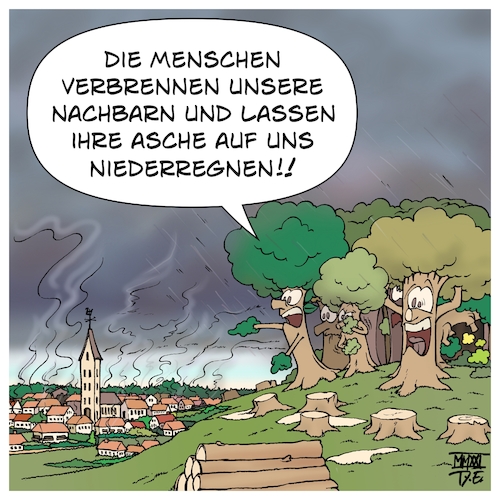 Cartoon: Holzfeuer (medium) by Timo Essner tagged holz,holzfeuer,wald,bäume,freunde,nachbarn,ofen,brennofen,holzofen,kamin,kaminfeuer,heizen,mit,wärme,tradition,gemütlichkeit,emissionen,co2,neutralität,cartoon,timo,essner,holz,holzfeuer,wald,bäume,freunde,nachbarn,ofen,brennofen,holzofen,kamin,kaminfeuer,heizen,mit,wärme,tradition,gemütlichkeit,emissionen,co2,neutralität,cartoon,timo,essner