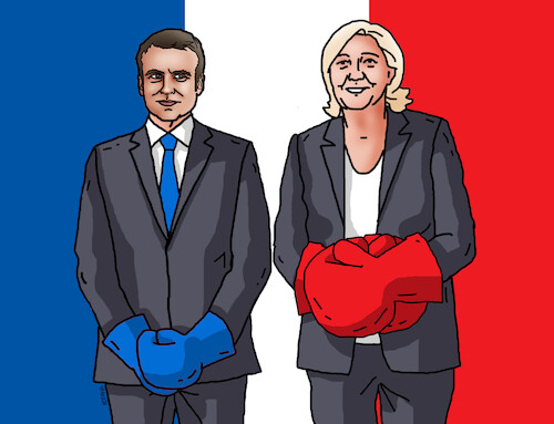 Cartoon: France elections 2024 (medium) by Lubomir Kotrha tagged france,elections,macron,le,pen,france,elections,macron,le,pen