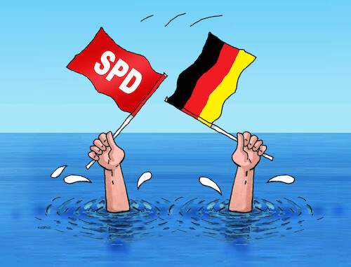 Cartoon: gerspd25 (medium) by Lubomir Kotrha tagged germany,elections,cdu,spd,afd,germany,elections,cdu,spd,afd