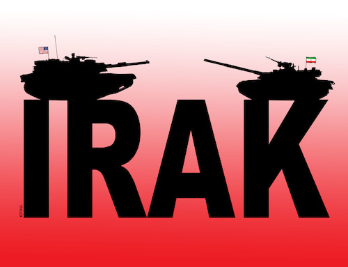 Cartoon: iraktanks (medium) by Lubomir Kotrha tagged iraq,usa,iran,war,trump,ruhani