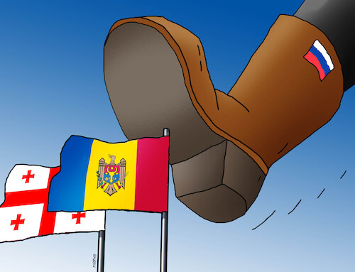 Cartoon: ruscizma (medium) by Lubomir Kotrha tagged georgia,moldova,european,union,nato,russia,georgia,moldova,european,union,nato,russia