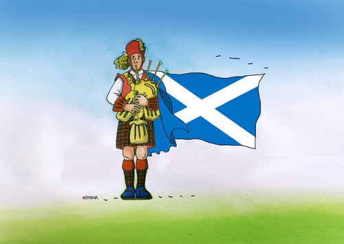 Cartoon: scotch (medium) by Lubomir Kotrha tagged scottish,referendum