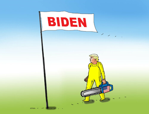 Cartoon: trumpilcik (medium) by Lubomir Kotrha tagged usa,wahlen,biden,trump,senators,guverners,usa,wahlen,biden,trump,senators,guverners