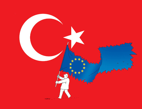 Cartoon: turflags (medium) by Lubomir Kotrha tagged turkey,nato,sweden,eu,turkey,nato,sweden,eu