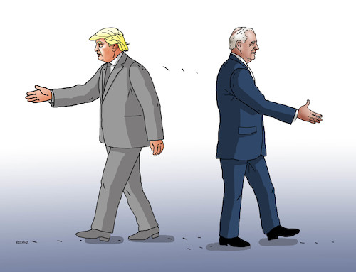 Cartoon: bitcoin trump biden capitol (medium) by Lubomir Kotrha tagged bitcoin,trump,biden,bitcoin,trump,biden