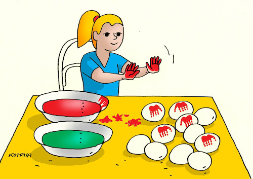 Cartoon: Easter - easter eggs (medium) by Lubomir Kotrha tagged easter,eggs,easter,eggs