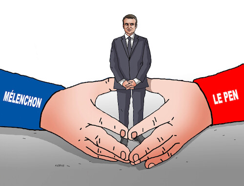 Cartoon: France elections 2024 (medium) by Lubomir Kotrha tagged france,elections,macron,le,pen,france,elections,macron,le,pen