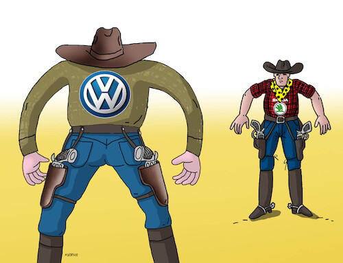 Cartoon: Volkswagen (medium) by Lubomir Kotrha tagged volkswagen,volkswagen