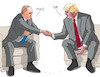 Cartoon: putintrump (small) by Lubomir Kotrha tagged putin trump summit g20 hamburg germany 2017 war peace dollar euro world