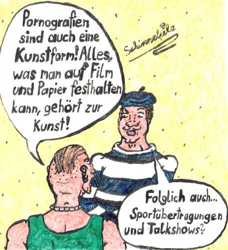 Cartoon: Pornographic Art (medium) by Schimmelpelz-pilz tagged art,artwork,statement,opinion,fight,argument,pornography,movie,movies,picture,pictures,photo,sports,broadcast,talk,show,streit,meinung,kunst,kunstwerk,aussage,porno,pornografie,film,filme,filmaufnahme,bild,bilder,fotoaufnahme,photoaufname,foto