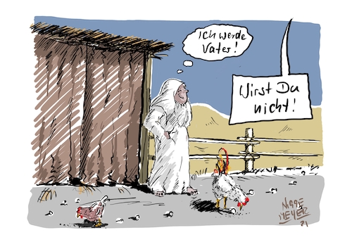 Cartoon: Auf dem Weg nach Bethlehem (medium) by Jori Niggemeyer tagged vaterschaft,gott,kuckuck,heiligergeist,konfliktpotential,ontheroad,schwangerschaft,reise,geburtsvorbereitung,landleben,stall,weihnachten,jesus,christkind,maria,josef,bethlehem,cartoonist,satire,humor,niggemeyer,joricartoon,cartoonart,illustration,illustrator,karikatur,cartoonstyle,cartoondrawing,cartoonnetwork,witzigebilder,cartoon,vaterschaft,gott,kuckuck,heiligergeist,konfliktpotential,ontheroad,schwangerschaft,reise,geburtsvorbereitung,landleben,stall,weihnachten,jesus,christkind,maria,josef,bethlehem,cartoonist,satire,humor,niggemeyer,joricartoon