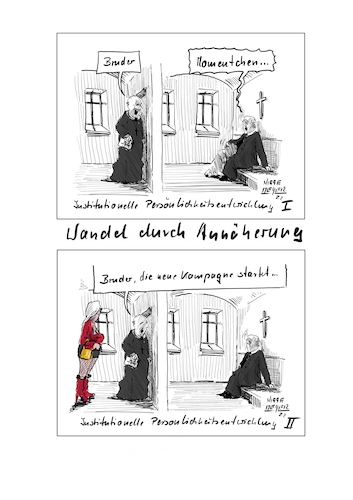 Cartoon: Wandel durch Annäherung... (medium) by Jori Niggemeyer tagged prävention,missbrauch,kindesmissbrauch,wegschauen,machtmissbrauch,priester,würdenträger,katholischekirche,vatikan,schutzbefohlene,prostituierte,cartoonist,satire,humor,joricartoon,niggemeyer,cartooon,cartoonart,illustration,illustrator,karikatur,cartoondrawing,witzigebilder,cartoon,prävention,missbrauch,kindesmissbrauch,wegschauen,machtmissbrauch,priester,würdenträger,katholischekirche,vatikan,schutzbefohlene,prostituierte,cartoonist,satire,humor,joricartoon