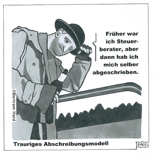 Cartoon: Abschreibungsmodell (medium) by BAES tagged steuer,steuerberater,wirtschaft,finanzen,finanzamt,abschreibung,karriere,armut,obdachlosigkeit,abstieg,steuer,steuerberater,wirtschaft,finanzen,finanzamt,abschreibung,karriere,armut,obdachlosigkeit,abstieg