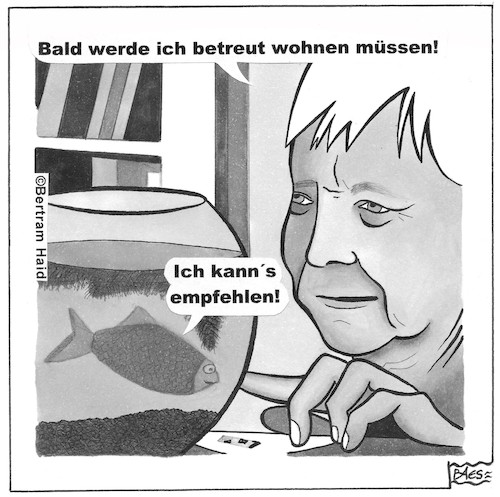 Cartoon: Betreutes Wohnen (medium) by BAES tagged betreut,wohnen,pflege,heim,krankheit,alter,tod,tiere,fische,menschen,betreut,wohnen,pflege,heim,krankheit,alter,tod,tiere,fische,menschen