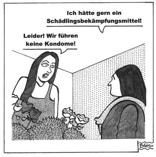 Cartoon: Im Blumenladen (medium) by BAES tagged blumenladen,blumen,verkäuferin,verhütung,schädlinge,blumenladen,blumen,verkäuferin,verhütung,schädlinge