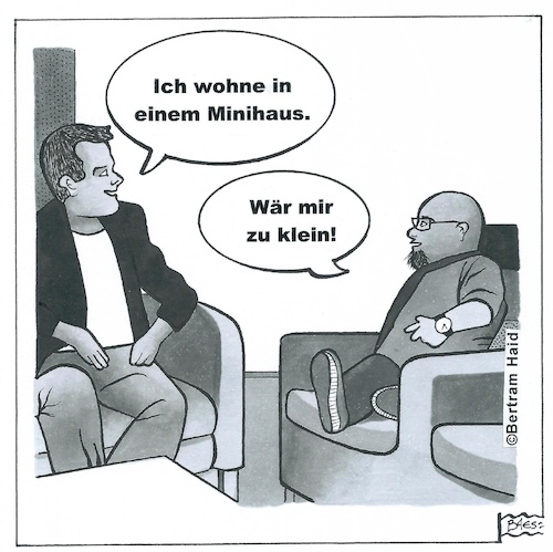 Cartoon: Minihaus (medium) by BAES tagged haus,häuser,minihaus,wohnen,immobilien,größe,groß,klein,haus,häuser,minihaus,wohnen,immobilien,größe,groß,klein