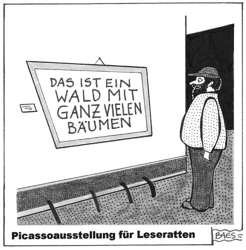 Cartoon: Picasso-Ausstellung (medium) by BAES tagged picasso,ausstellung,vernissage,museum,gemälde,lesen,picasso,ausstellung,vernissage,museum,gemälde,lesen