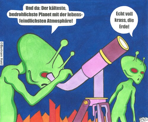 Cartoon: Scheinbar intelligentes Leben (medium) by BAES tagged all,weltraum,erde,alien,außerirdische,bedrohung,klima,welt,planet,gefahr,katastrophen,zerstörung,leben,tod,angst,all,weltraum,erde,alien,außerirdische,bedrohung,klima,welt,planet,gefahr,katastrophen,zerstörung,leben,tod,angst