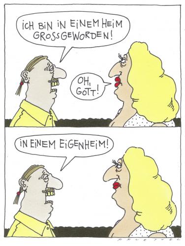 Cartoon: heimweh (medium) by Andreas Prüstel tagged heim,eigenheim,kindheit,heim,eigenheim,kindheit,vergangenheit,kinderheim,mann,frau,gespräch,aufwachsen,heimweh,mitleid,jugend,familie,erziehung,fürsorge,verantwortung,anlage,kapital,immobilien,vorsorge