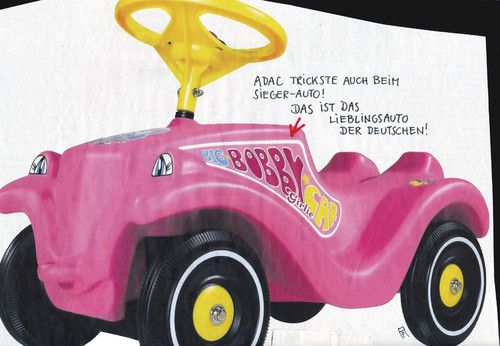 Cartoon: ADAC lieblingsauto (medium) by Andreas Prüstel tagged stimmenmanipulationen,adac,lieblingsauto,deutsche,bobbycar,cartoon,collage,andreas,pruestel,adac,stimmenmanipulationen,lieblingsauto,deutsche,bobbycar,cartoon,collage,andreas,pruestel